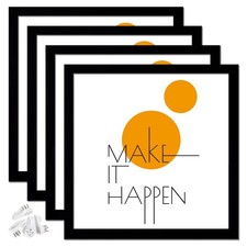 11x11 Picture Frame Set of 4, Black 11 x 11 Frame High Transparent Wall Galle...