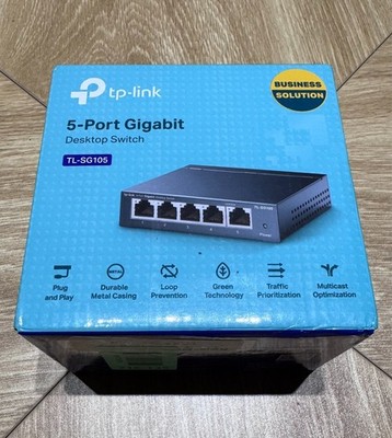 TP-Link TL-SG105, 5 Port Gigabit Unmanaged Ethernet Switch, Network Hub, Etherne