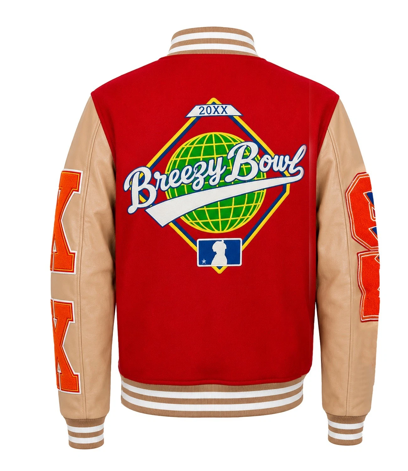 Men's Chris Brown Breezy Bowl XX Varsity Letterman Wool & Leather Jacket - product detail image 4