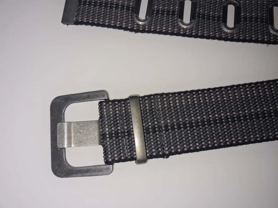 edc by Esprit Damen Gürtel Stoffgürtel grau schwarz 100cm Gr. 34 wie neu - Bild 2 von 2