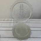 Vintage Jeanette Glass Iris & Herringbone 6 Salad Plates 7.5” And 1 Platter 12”