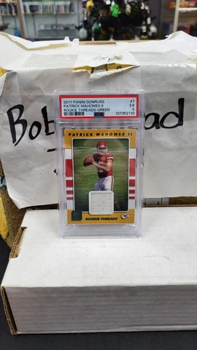 2017 PATRICK MAHOMES II GREEN ROOKIE THREADS PATCH DONRUSS CHIEFS RC PSA 5 #7