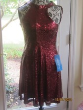 PromGirl Sparkly Bright Red Sequin Short Prom Dress Red Sz. 3/4 New with tags