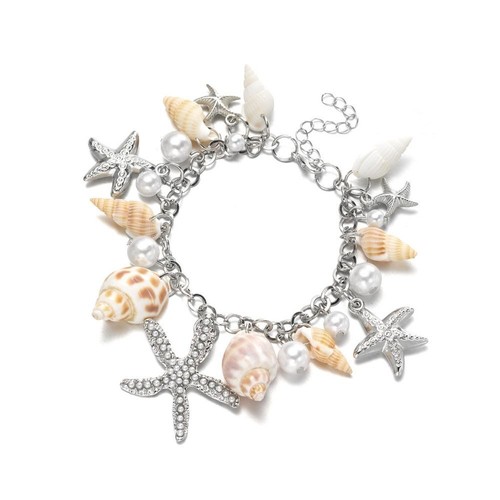 Imitation Perle Muschel Seestern Armband Frauen - Bild 4 von 25