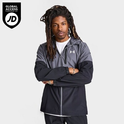 Under Armour Vanish Woven Mens FullZip Jacket Castlerock Black