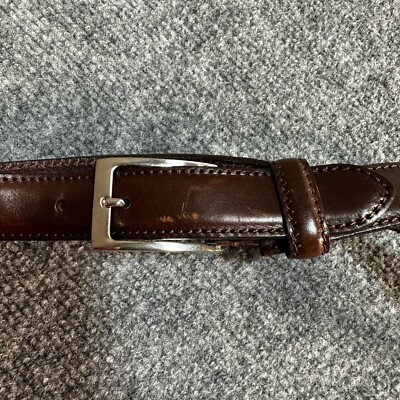 Cuir De Vachette Belt Mens 105/90 Brown Leather Adjustable  display picture 3