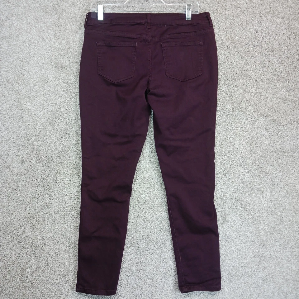 Maurices Pants Womens M - S Burgundy Purple Skinny Stretch Faux Pocket - Image 2 of 4