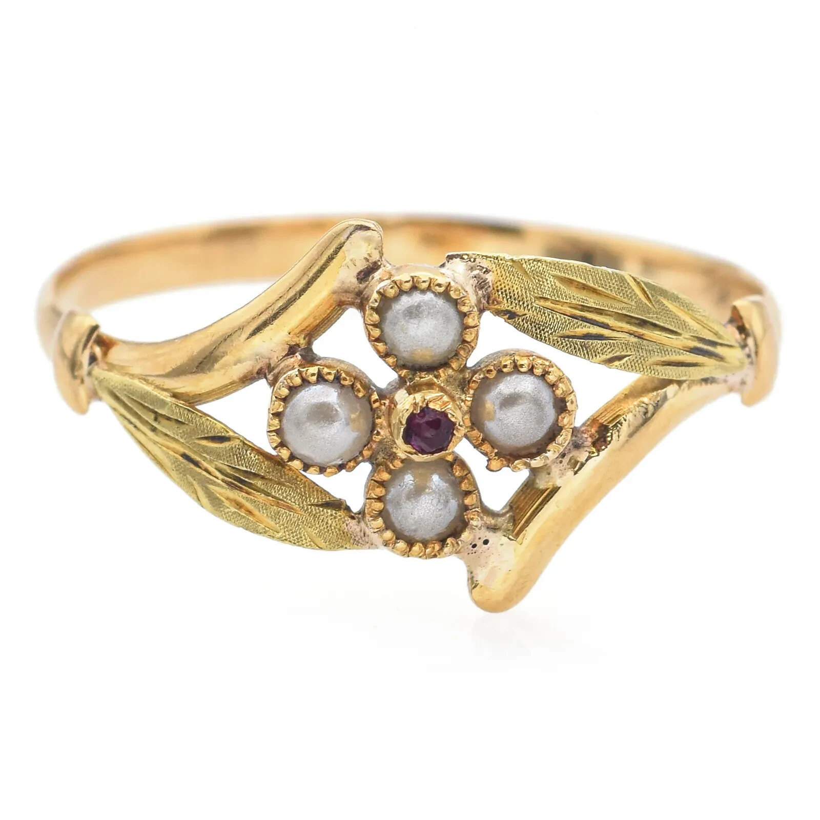 Vintage Engagement Ring 14K Yellow Gold Plated Round Lab Created Ruby ...