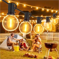 400/200FT LED Outdoor Festoon String Lights Mains Powered G40 Bulbs Lighting New