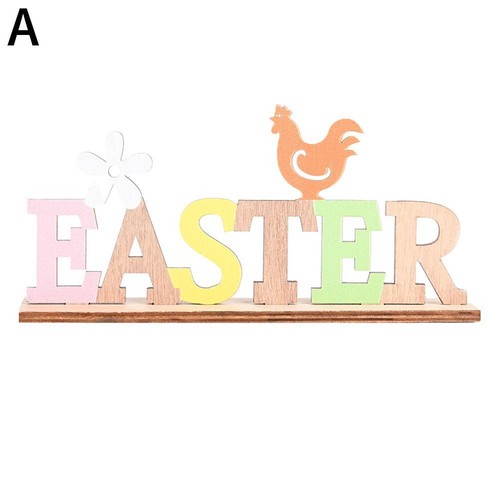Adornos de madera de Pascua placa alfabeto de madera decoración de escritorio D4T6 D5H ~ - Imagen 11 de 12