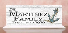 Personalized Family Name Sign Nautical Coastal Décor