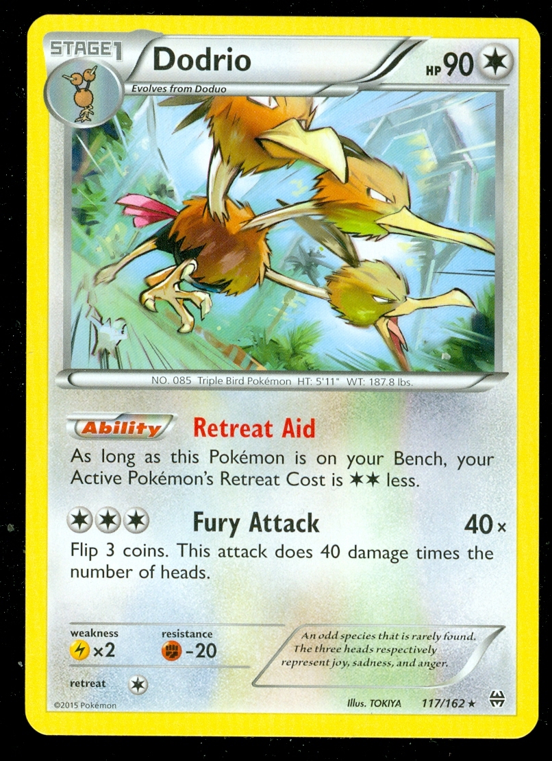 Pokemon DODRIO 117/162 - XY BREAKthrough - RARE - MINT