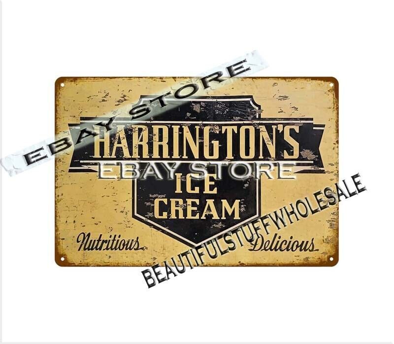 Harrington's Ice Cream metal tin sign wall decor office restaurant wall décor