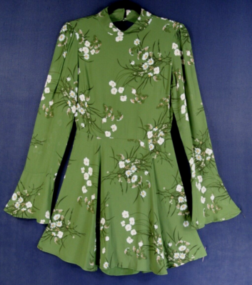reformation green daisy dress NEW, Mya Mini in multi Size 10 #RF97 off shoulder sleeves