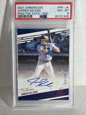 2021 Panini Chronicles Prestige Jarred Kelenic Rookie Red Auto RC /100 PSA