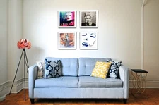 4 x 12" VINYL LP RECORD DISPLAY FRAME WHITE ~ INTERCHANGEABLE DISPLAY SYSTEM