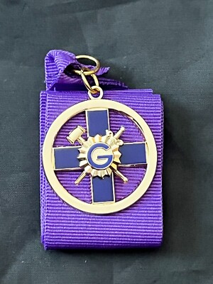 York Rite Purple Ribbon Past Priory Cross Gavel Masonic Fraternity NEW!