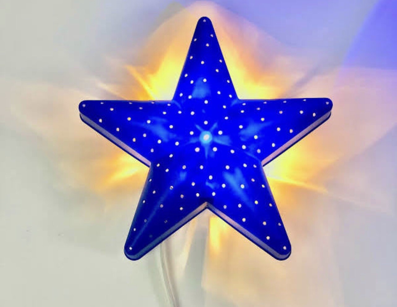 IKEA New Sealed Blue Star Smila Stjarna Night Light Calming Wall Lamp 11” NEW