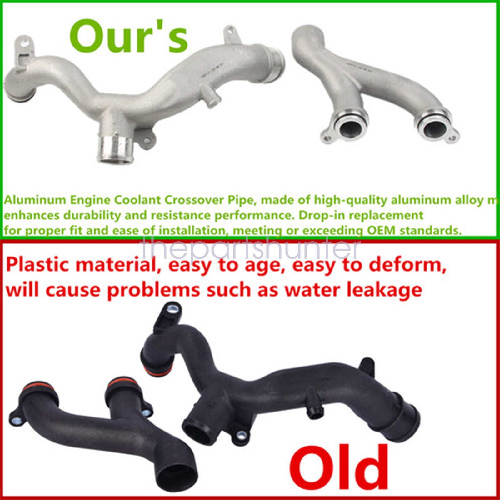 2Pcs Fits Land Rover Range Rover 13-19 Metal Coolant Water Outlet Pipes USA