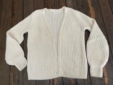 GAP Kids Large Cardigan Woven Chunky Sweater Off White Size Large 2