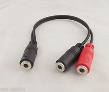 10x 3.5mm Female To 2x3.5mm TRS Stereo Female Extension Audio Adapter Cable 20cm