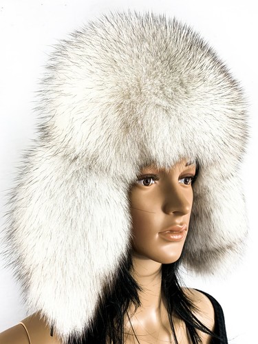 Natural White Fox Fur Hat With Sheared 