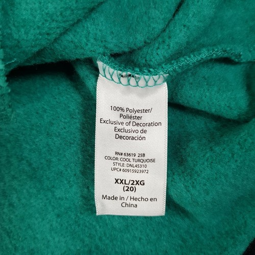 Danskin Now Hoodie Sweatshirt Womens 2XL Long Sleeve Scoop Neck Pullover Green - Picture 11 of 12