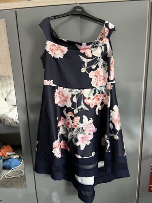 Ladies Quiz Navy A-line Off The Shoulder Dress, Size 18. Excellent  Condition | eBay UK