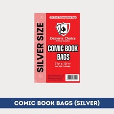 100 COMIC BOOK BAGS Silver Size - 2-mil Polypropylene Archival Bags