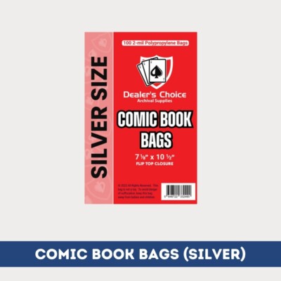 100 COMIC BOOK BAGS (Silver Size) - 2-mil Polypropylene Archival Bags