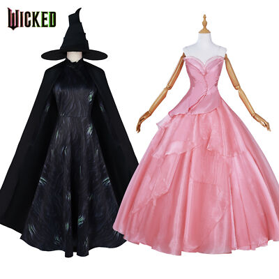 Cosplay   The Witch Elphaba Glinda Kleid Hut Halloween Karneval Anzüg Kleid
