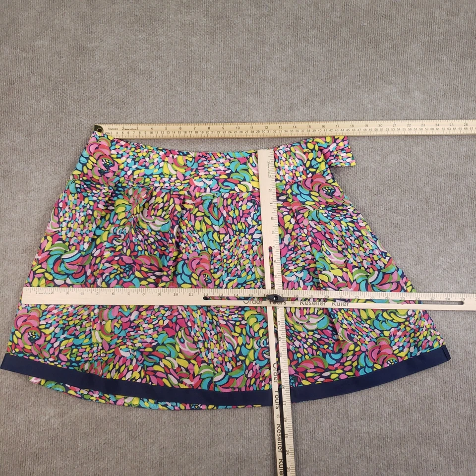 Minifalda Lilly Pulitzer para mujer talla 8 azul rosa seda ligera forrada cremallera Foto 2 de 4