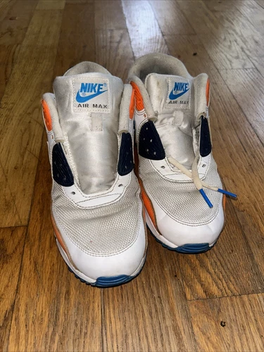Nike Air Max 90 White Photo Blue Total Orange AJ1285-104 size 8