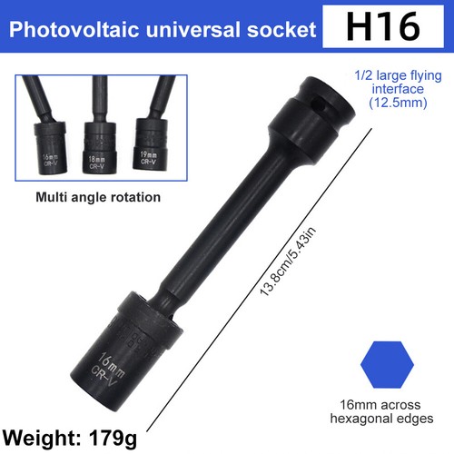7pcs 1/2in Drive Impact Extension Bar Sets Universal 12/13/14/16/17/18/19mm - Picture 4 of 6