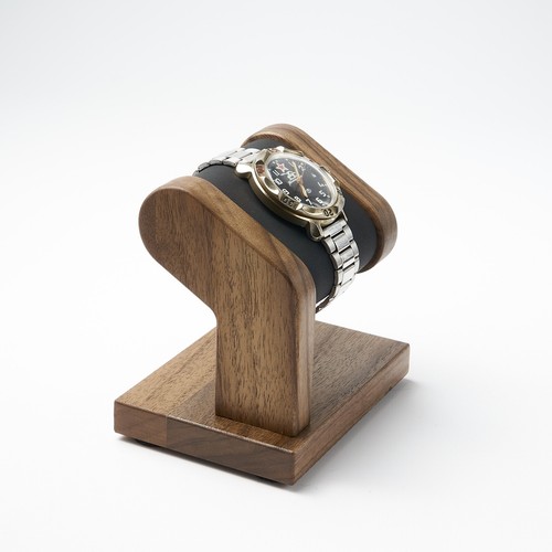 Wooden watch stand for men with leather pillow for 1 wristwatch - Picture 6 of 19
