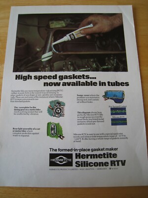 DICHTUNGSMACHER HERMETITE SILIKON RTV POSTER BILD WERBUNG CA. A4 GRÖSSE DATEI X