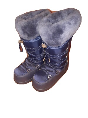 UGG Moon Boots Schneeboot  Lammfell /Leder  blau NVP: ca.890,  wie NEU