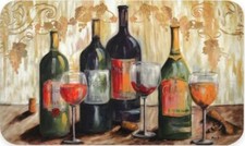 ANTI-FATIGUE NON SLIP FLOOR MAT 18"x30" WINE  GRAPES,4 BOTTLES 2 GLASSES,DC,HD