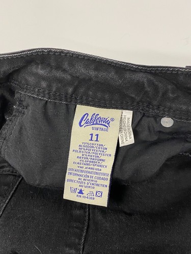 California Vintage Junior's Size 11 Black Stretch Denim Skinny Ankle Jeans Pants - Picture 7 of 9