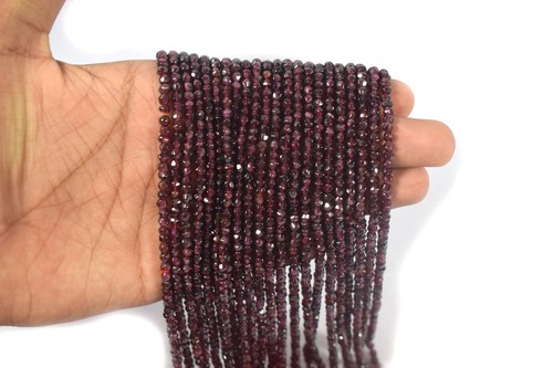 Natürlicher roter Granat facettiertes Rondell 4-5 MM Edelstein Perlen für Sch... - Bild 7 von 10