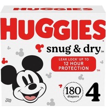 Huggies Snug  Dry Baby Disposable Diapers Huge Pack - Size 4 - 148ct