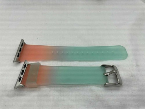 Apple Watch Band 38mm & 40mm New Aqua Green And Salmon Pink Color Band - 第 2/5 張圖片