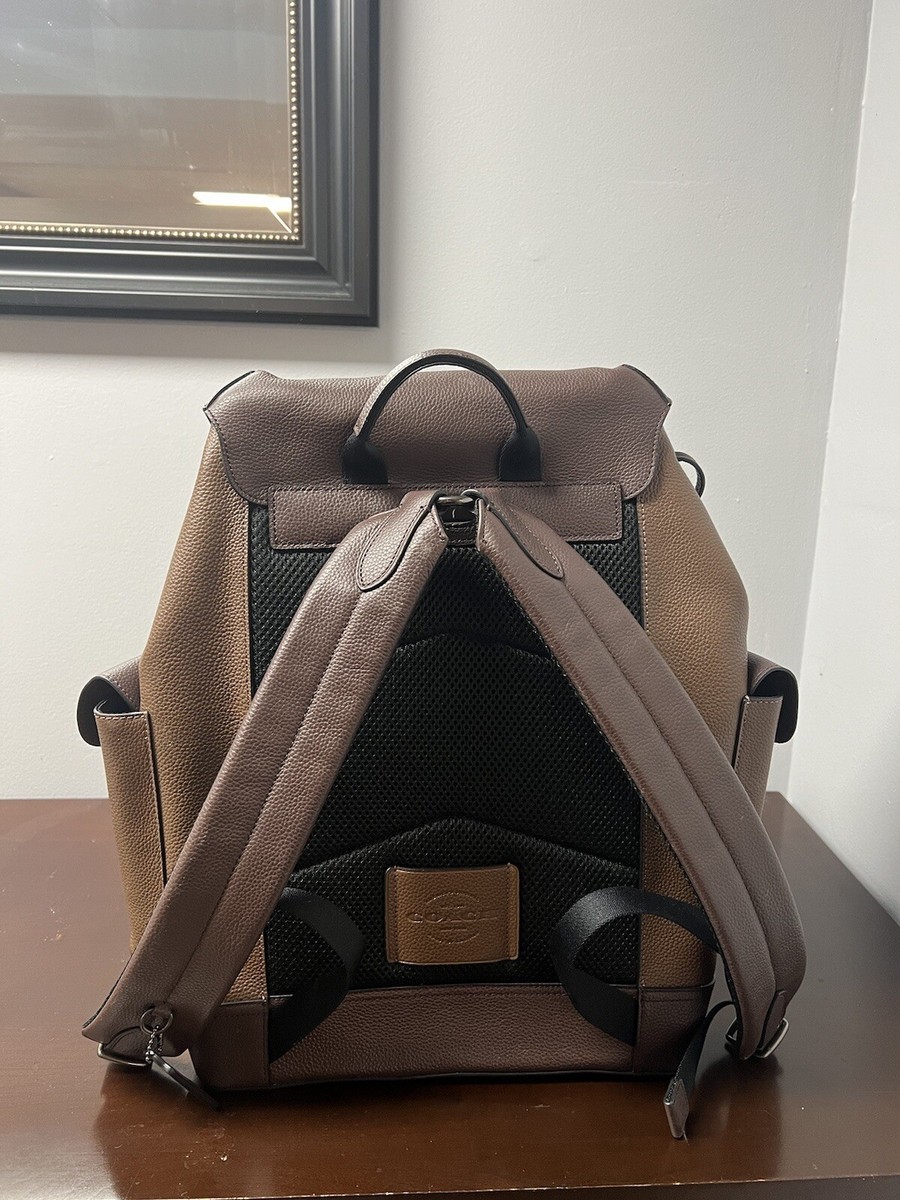 Coach Hudson Leather Backpack Bag Men's Brown New | eBay