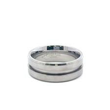 Pagoda Edelstahl 9mm Abgeschrägte Rand Gerillt Mitte Ehering