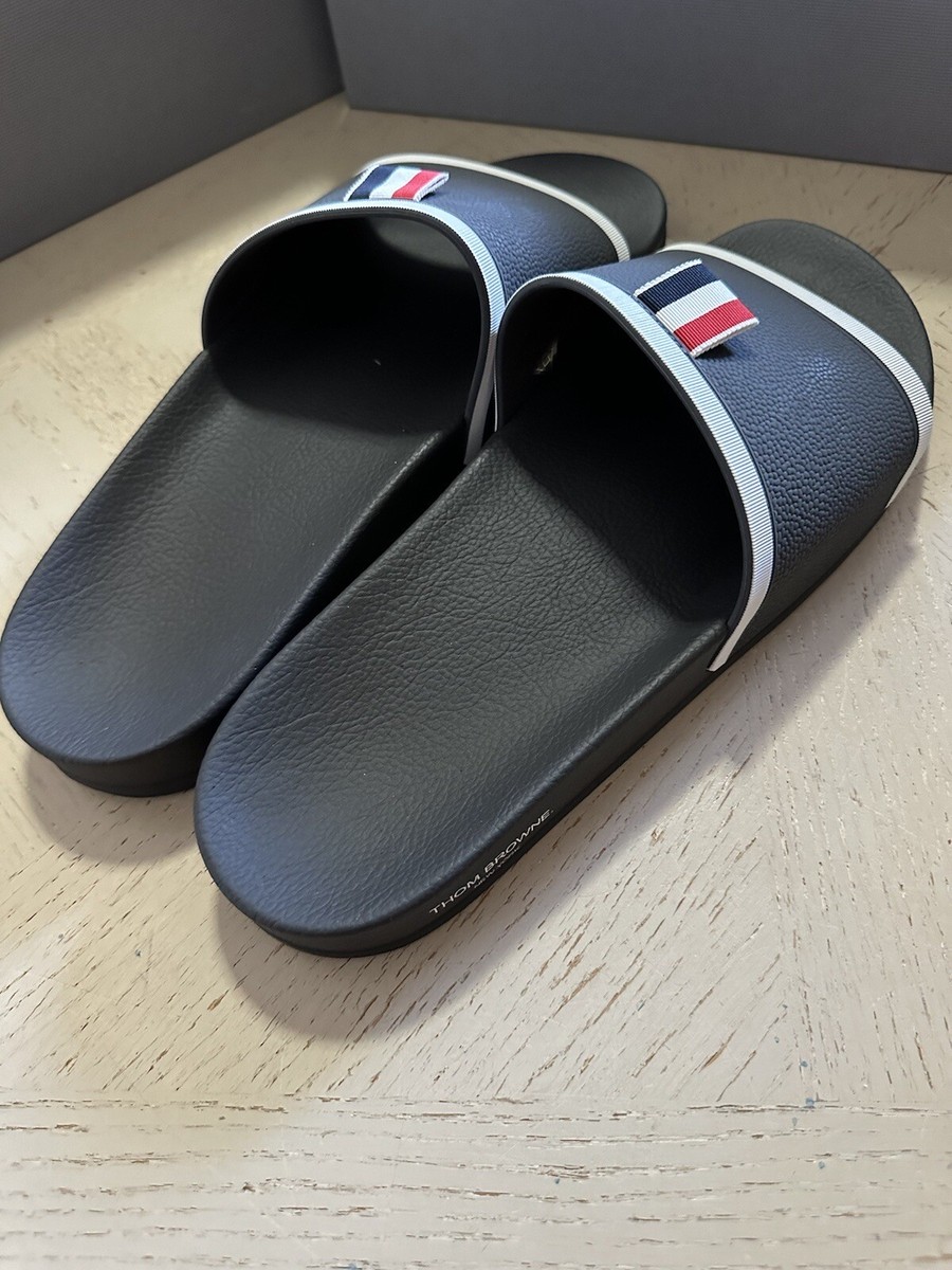 NIB Thom Browne Logo Slides Sandal Dark Gray Size 8 US/41 Eu  display picture 2
