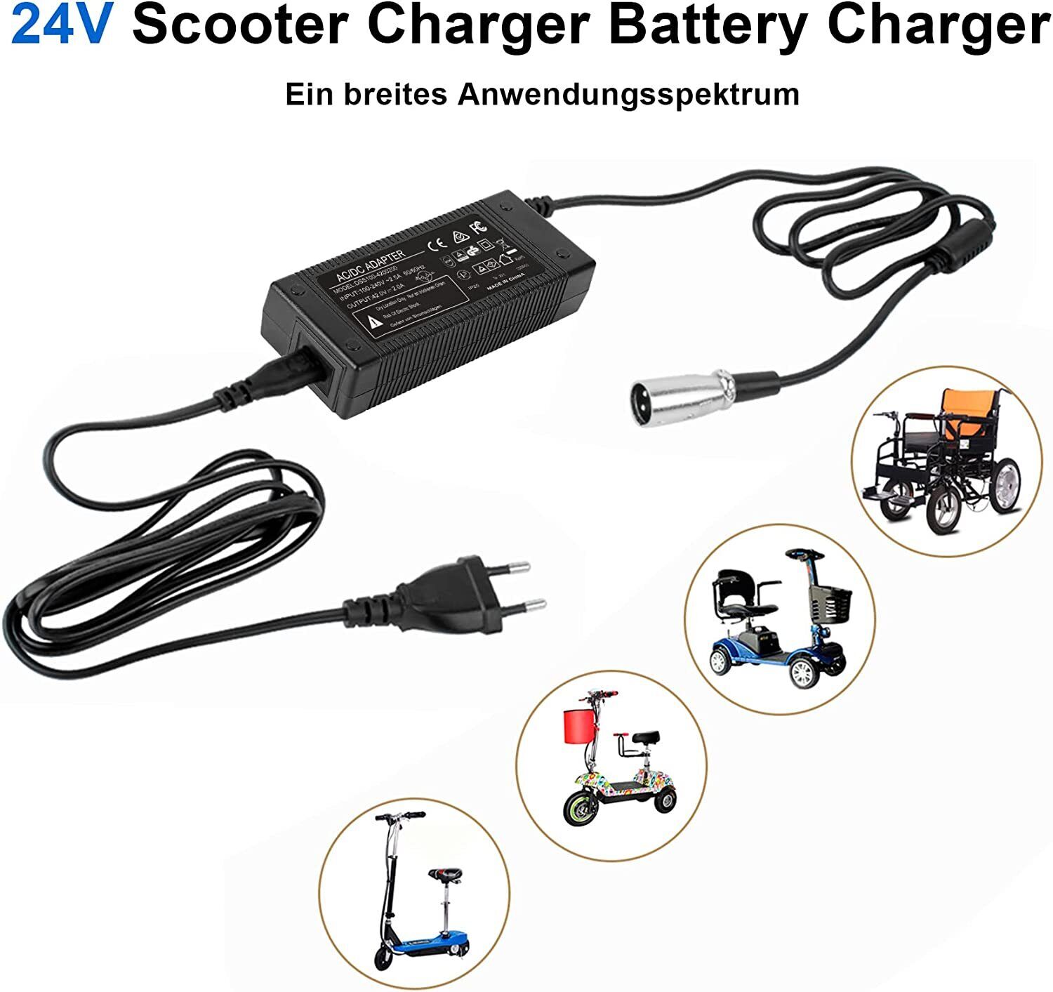 Chargeur Li-Ion 24V - 2Ah pour batterie de vélo électrique