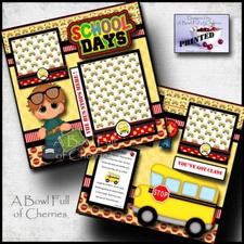 School Days 2 premade scrapbook pages Paper Printed layout Boy layout by cherry