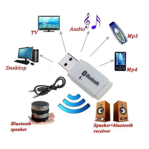 Car USB Bluetooth Wireless Stereo Audio Music Speaker Adapter --us Receiv M6W3 - Picture 1 of 12