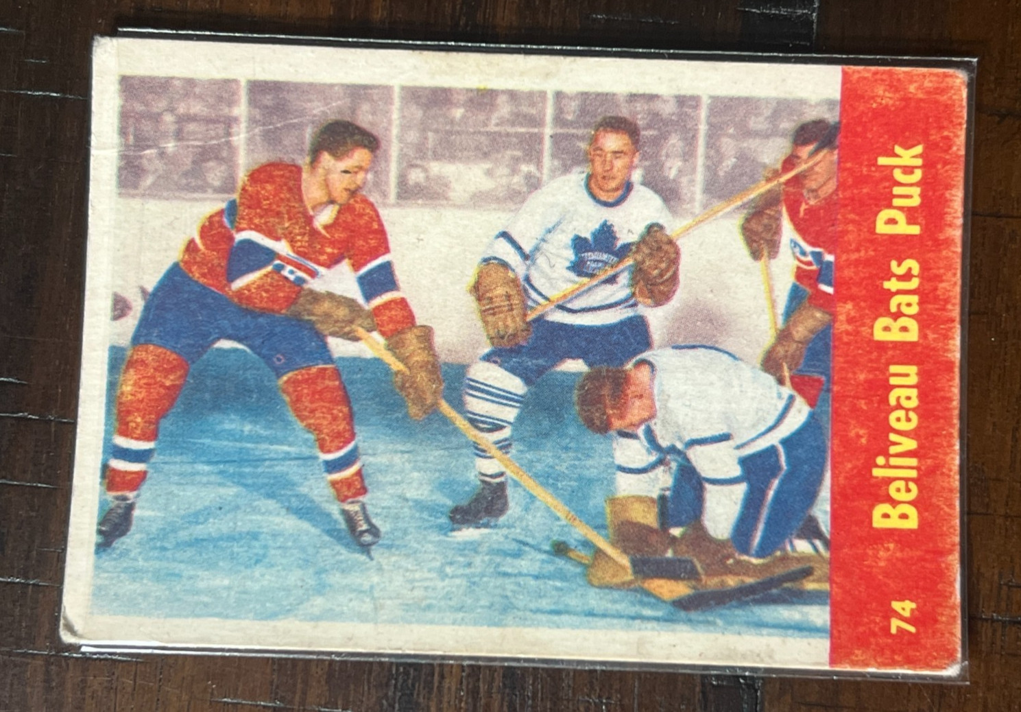 Beliveau Bats Puck #74 (Hockey Cards 1955 Parkhurst) — is it worth grading?
