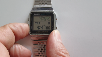 Vintage Casio A300u 643 World Time Alarm Chronograph watch | eBay